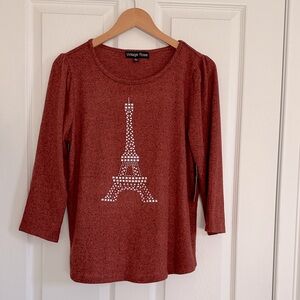Vintage Rose Eiffel Tower Top NWT